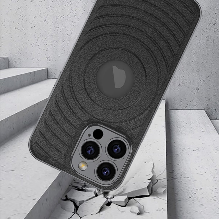 For iPhone 16 Pro GKK Plating Leather Wave MagSafe Phone Case(Titanium Gray) - free shipping - PMC Jewellery - Order now!