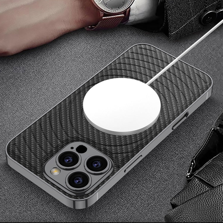 For iPhone 16 Pro Max GKK Plating Leather Wave MagSafe Phone Case(Titanium Gray) - free shipping - PMC Jewellery - Order now!