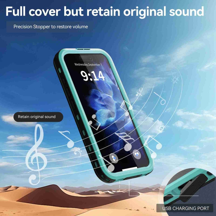 For iPhone 16 Pro RedPepper IP68 Waterproof Triple-proof MagSafe Phone Case(Black Blue) - free shipping - PMC Jewellery - Order now!