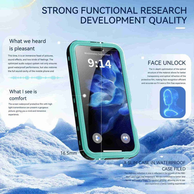 For iPhone 16 Pro RedPepper IP68 Waterproof Triple-proof MagSafe Phone Case(Black Blue) - free shipping - PMC Jewellery - Order now!