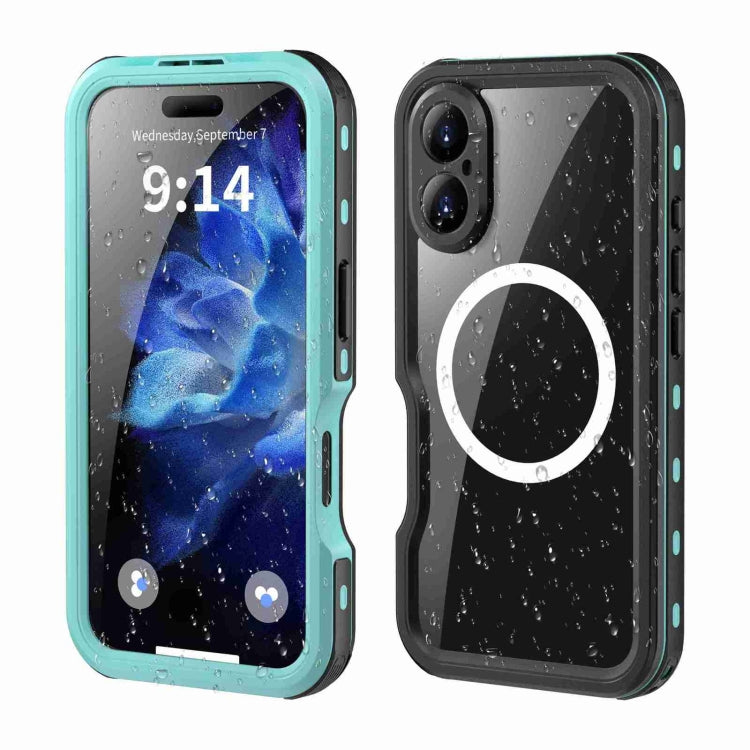 For iPhone 16 Plus RedPepper IP68 Waterproof Triple-proof MagSafe Phone Case(Black Blue) - free shipping - PMC Jewellery - Order now!