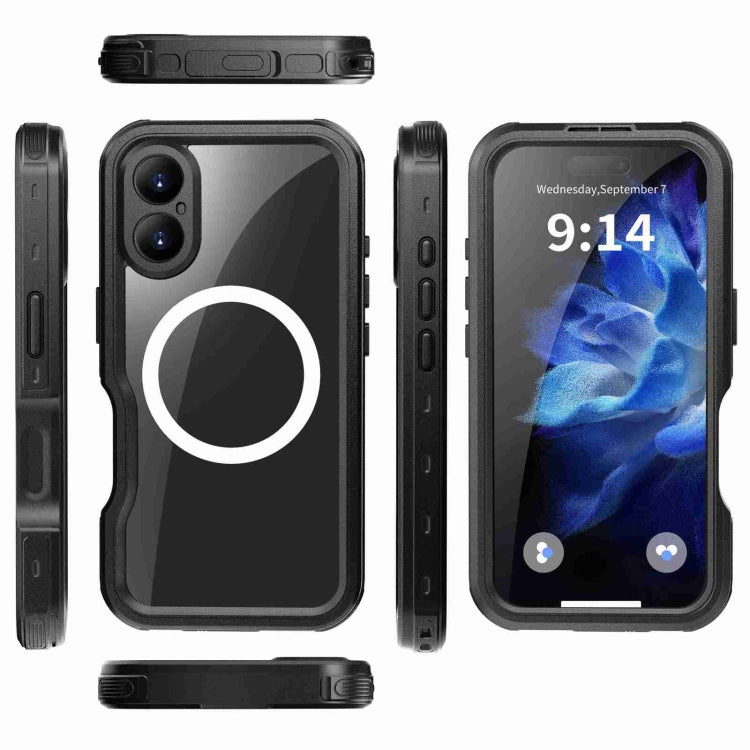 For iPhone 16 Plus RedPepper IP68 Waterproof Triple-proof MagSafe Phone Case(Black) - free shipping - PMC Jewellery - Order now!