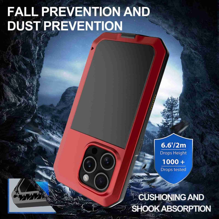 For iPhone 16 Pro Max RedPepper Triple-proof Metal Phone Case(Red) - free shipping - PMC Jewellery - Order now!