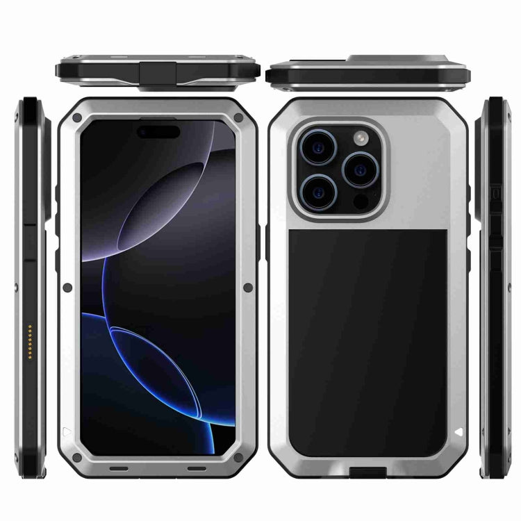 For iPhone 16 Pro Max RedPepper Triple-proof Metal Phone Case(Silver) - free shipping - PMC Jewellery - Order now!