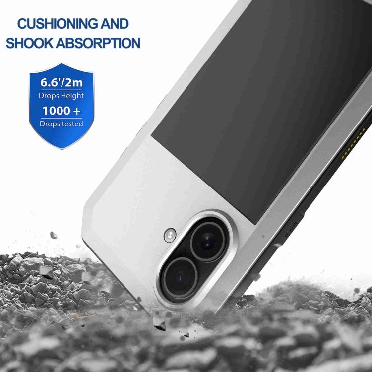 For iPhone 16 Plus RedPepper Triple-proof Metal Phone Case(Silver) - free shipping - PMC Jewellery - Order now!
