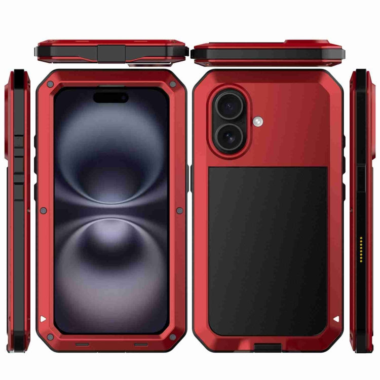 For iPhone 16 RedPepper Triple-proof Metal Phone Case(Red) - free shipping - PMC Jewellery - Order now!
