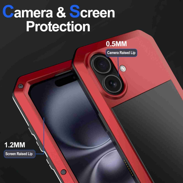 For iPhone 16 RedPepper Triple-proof Metal Phone Case(Red) - free shipping - PMC Jewellery - Order now!