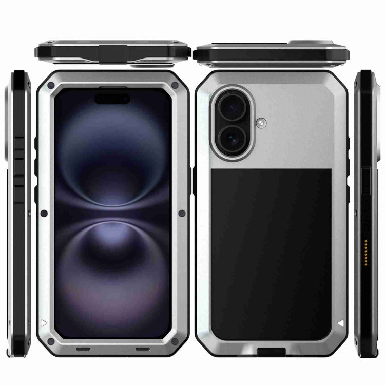 For iPhone 16 RedPepper Triple-proof Metal Phone Case(Silver) - free shipping - PMC Jewellery - Order now!