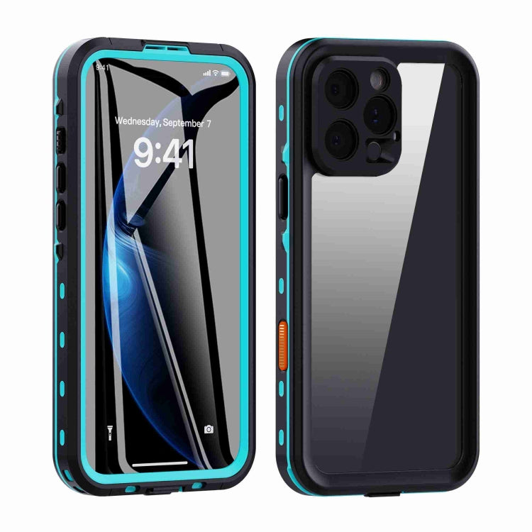 For iPhone 16 Pro Max RedPepper Transparent Dot IP68 Waterproof Triple-proof Phone Case(Black Blue) - free shipping - PMC Jewellery - Order now!