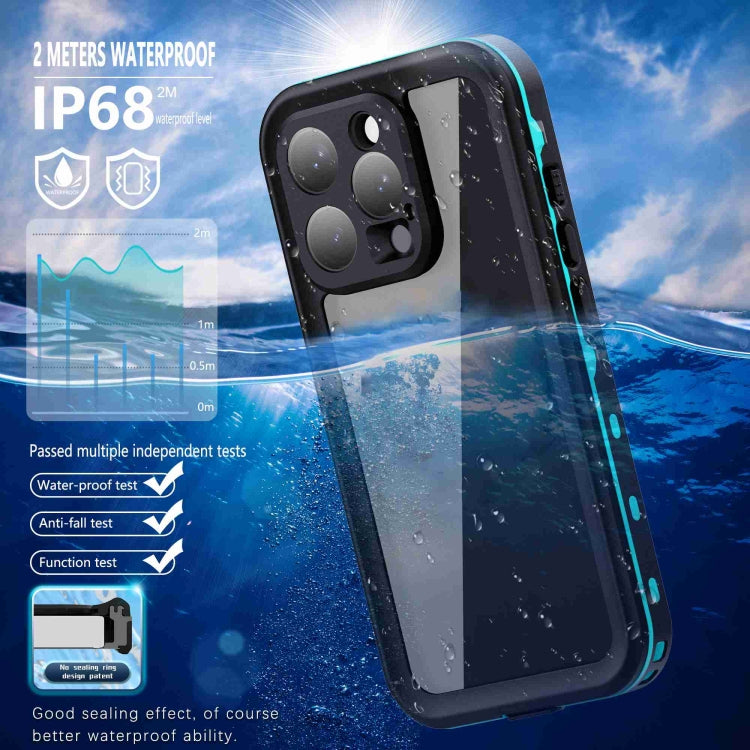 For iPhone 16 Pro Max RedPepper Transparent Dot IP68 Waterproof Triple-proof Phone Case(Black Blue) - free shipping - PMC Jewellery - Order now!