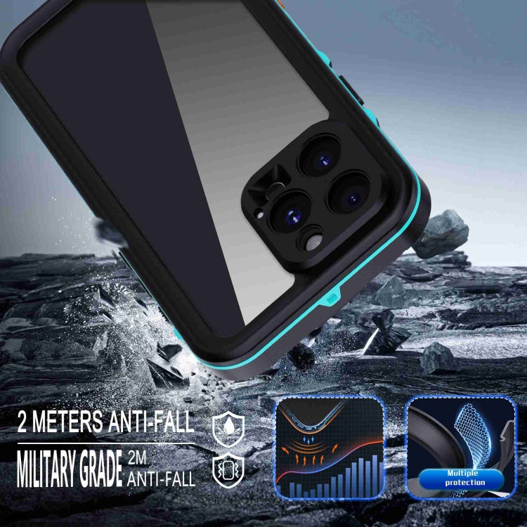 For iPhone 16 Pro RedPepper Transparent Dot IP68 Waterproof Triple-proof Phone Case(Black Blue) - free shipping - PMC Jewellery - Order now!