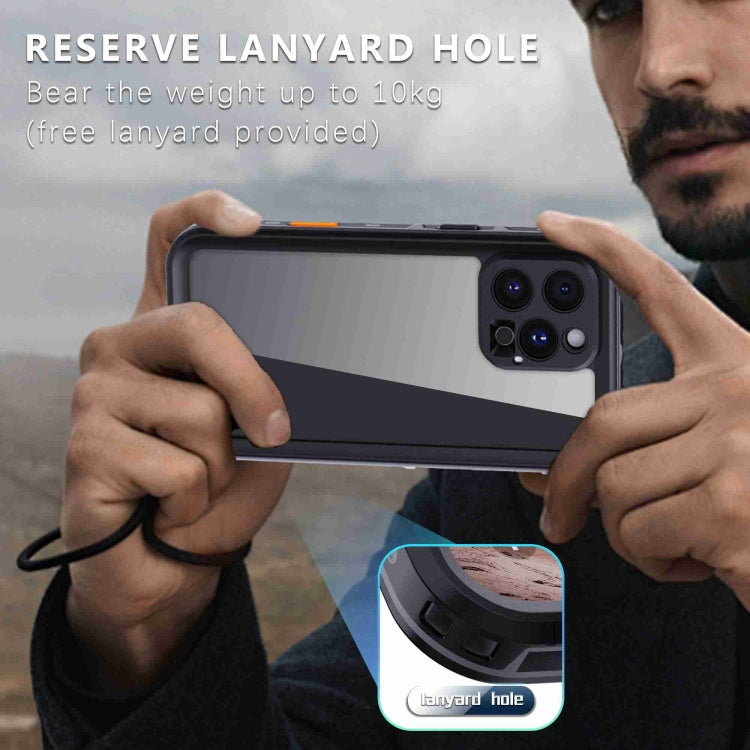 For iPhone 16 Pro RedPepper Transparent Dot IP68 Waterproof Triple-proof Phone Case(Black Dark Grey) - free shipping - PMC Jewellery - Order now!