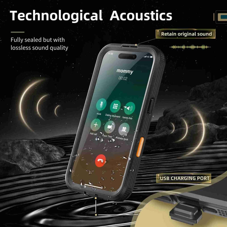 For iPhone 16 Plus RedPepper IP68 Waterproof Triple-proof MagSafe Phone Case(Black) - free shipping - PMC Jewellery - Order now!