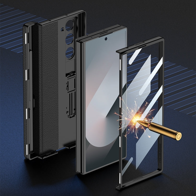 For Samsung Galaxy Z Fold6 GKK Integrated Magnetic Leather Flip Phone Case with Pen Box, Not Included Pen(Carbon Fiber) - free shipping - PMC Jewellery - Order now!
