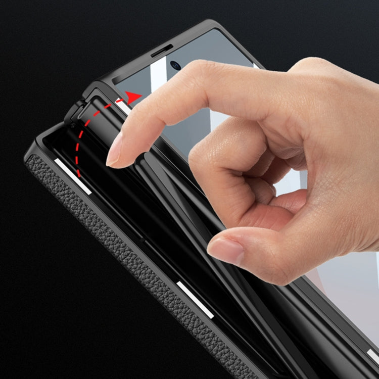 For Samsung Galaxy Z Fold6 GKK Integrated Magnetic Leather Flip Phone Case with Pen Box, Not Included Pen(Carbon Fiber) - free shipping - PMC Jewellery - Order now!