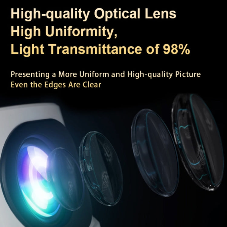 T-2 1920 x 1080P 240ANSI HiSilicon 352 Android 9.0 Portable Projector, EU Plug(White) - LED Projector by PMC TechLife | Online Shopping South Africa | PMC TechLife | Buy Now Pay Later Mobicred
