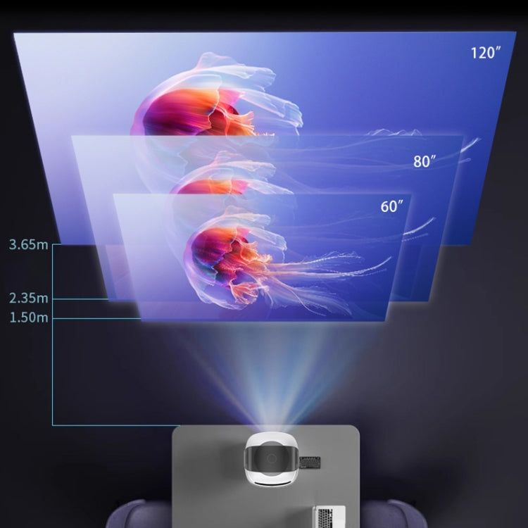 TS-2 1920 x 1080P 240ANSI HiSilicon 352 Android 9.0 Telescopic Projector, EU Plug(White) - LED Projector by PMC TechLife | Online Shopping South Africa | PMC TechLife | Buy Now Pay Later Mobicred