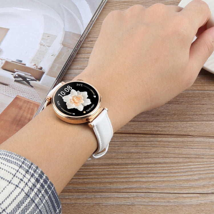 14mm Silver Steel Buckle Genuine Leather Watch Band Wristband(Coffee) - 20mm Bands by PMc TechLife | Online Shopping South Africa | PMc TechLife | Buy Now Pay Later Mobicred