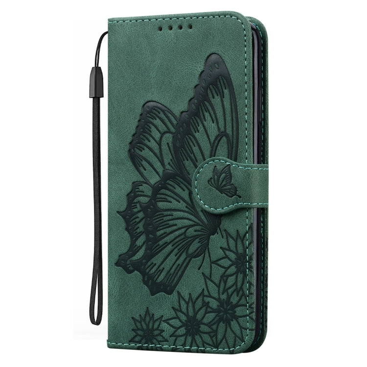 For Samsung Galaxy S25 5G Retro Skin Feel Butterflies Embossing Horizontal Flip Leather Phone Case(Green) - Galaxy S25 5G Cases by PMC TechLife | Online Shopping South Africa | PMC TechLife | Buy Now Pay Later Mobicred