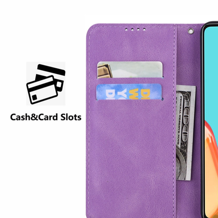 For Samsung Galaxy S25+ 5G Retro Skin Feel Butterflies Embossing Horizontal Flip Leather Phone Case(Purple) - Galaxy S25+ 5G Cases by PMC TechLife | Online Shopping South Africa | PMC TechLife | Buy Now Pay Later Mobicred