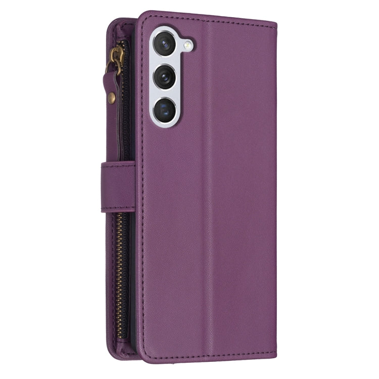 For Samsung Galaxy S25 5G 9 Card Slots Zipper Wallet Leather Flip Phone Case(Dark Purple) - Galaxy S25 5G Cases by PMC TechLife | Online Shopping South Africa | PMC TechLife | Buy Now Pay Later Mobicred