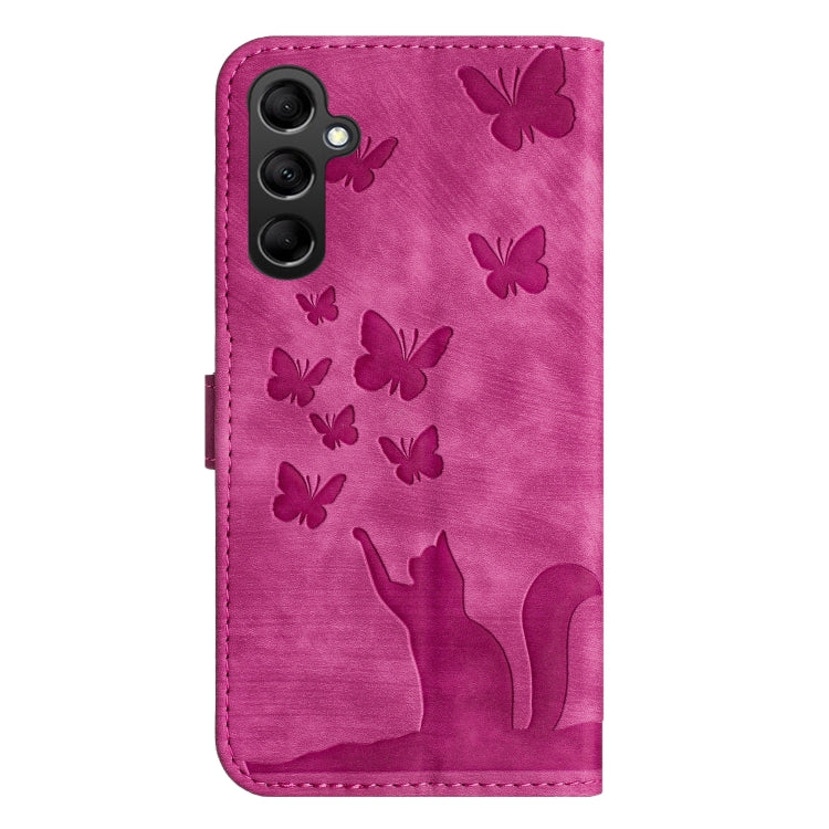 For Samsung Galaxy S25 5G Butterfly Cat Embossing Flip Leather Phone Case(Pink) - free shipping - PMC Jewellery - Order now!