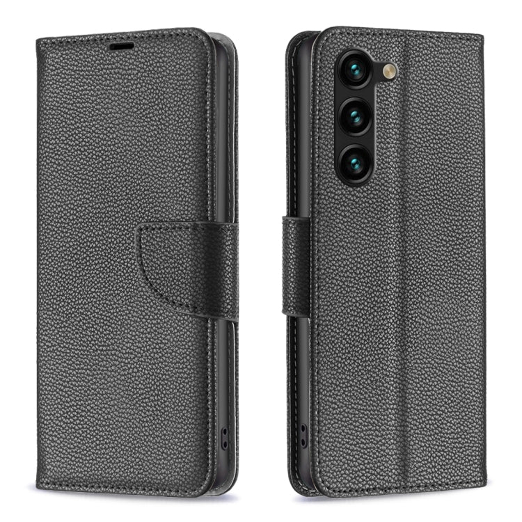 For Samsung Galaxy S25+ 5G Litchi Texture Pure Color Flip Leather Phone Case(Black) - Galaxy S25+ 5G Cases by PMC TechLife | Online Shopping South Africa | PMC TechLife | Buy Now Pay Later Mobicred