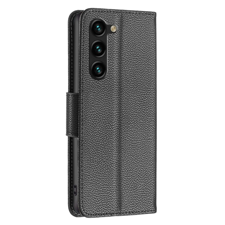 For Samsung Galaxy S25+ 5G Litchi Texture Pure Color Flip Leather Phone Case(Black) - Galaxy S25+ 5G Cases by PMC TechLife | Online Shopping South Africa | PMC TechLife | Buy Now Pay Later Mobicred