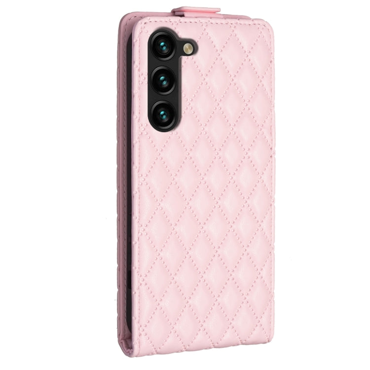 For Samsung Galaxy S25+ 5G Diamond Lattice Vertical Flip Leather Phone Case(Pink) - Galaxy S25+ 5G Cases by PMC Jewellery | Online Shopping South Africa | PMC Jewellery | Buy Now Pay Later Mobicred