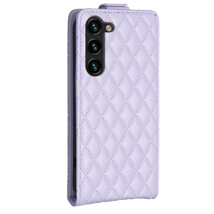 For Samsung Galaxy S25+ 5G Diamond Lattice Vertical Flip Leather Phone Case(Purple) - Galaxy S25+ 5G Cases by PMC Jewellery | Online Shopping South Africa | PMC Jewellery | Buy Now Pay Later Mobicred