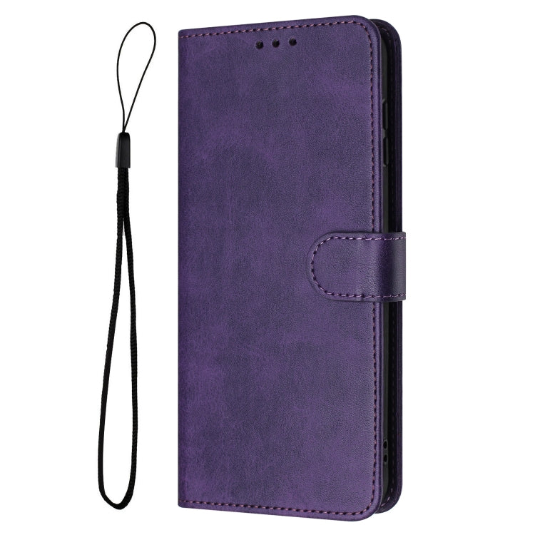 For Samsung Galaxy S25 / S24 5G Solid Calf Texture Flip Leather Phone Case(Purple) - Galaxy S25 5G Cases by PMC TechLife | Online Shopping South Africa | PMC TechLife | Buy Now Pay Later Mobicred