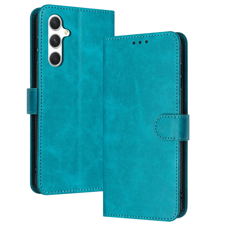 For Samsung Galaxy S25+ / S24+ 5G Solid Calf Texture Flip Leather Phone Case(Green) - Galaxy S25+ 5G Cases by PMC TechLife | Online Shopping South Africa | PMC TechLife | Buy Now Pay Later Mobicred