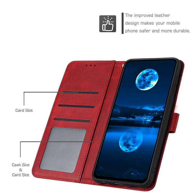 For Samsung Galaxy S25+ / S24+ 5G Solid Calf Texture Flip Leather Phone Case(Red) - free shipping - PMC Jewellery - Order now!