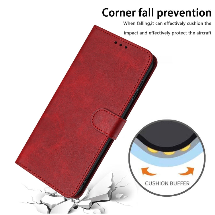 For Samsung Galaxy S25+ / S24+ 5G Solid Calf Texture Flip Leather Phone Case(Red) - free shipping - PMC Jewellery - Order now!