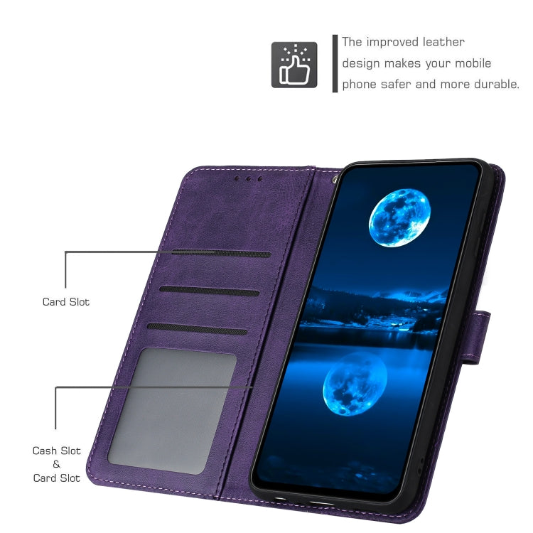 For Samsung Galaxy S25+ / S24+ 5G Solid Calf Texture Flip Leather Phone Case(Purple) - Galaxy S25+ 5G Cases by PMC TechLife | Online Shopping South Africa | PMC TechLife | Buy Now Pay Later Mobicred