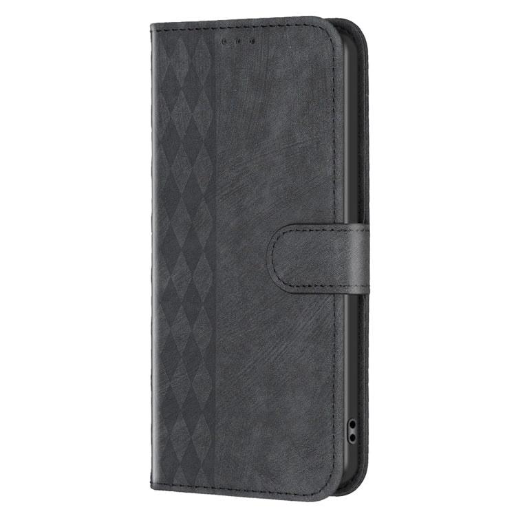 For Samsung Galaxy S25 5G Plaid Embossed Leather Phone Case(Black) - Galaxy S25 5G Cases by PMC Jewellery | Online Shopping South Africa | PMC Jewellery | Buy Now Pay Later Mobicred