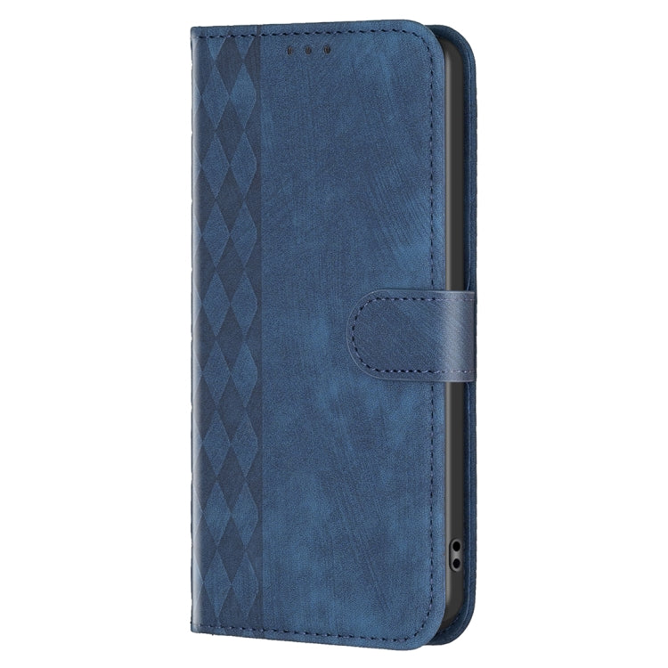 For Samsung Galaxy S25+ 5G Plaid Embossed Leather Phone Case(Blue) - Galaxy S25+ 5G Cases by PMC Jewellery | Online Shopping South Africa | PMC Jewellery | Buy Now Pay Later Mobicred