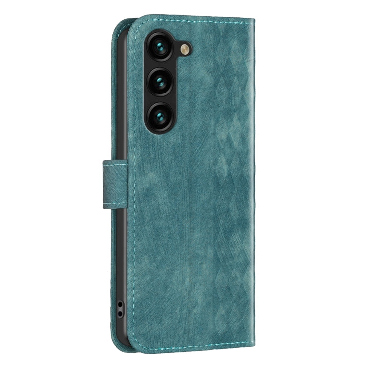 For Samsung Galaxy S25+ 5G Plaid Embossed Leather Phone Case(Green) - Galaxy S25+ 5G Cases by PMC Jewellery | Online Shopping South Africa | PMC Jewellery | Buy Now Pay Later Mobicred