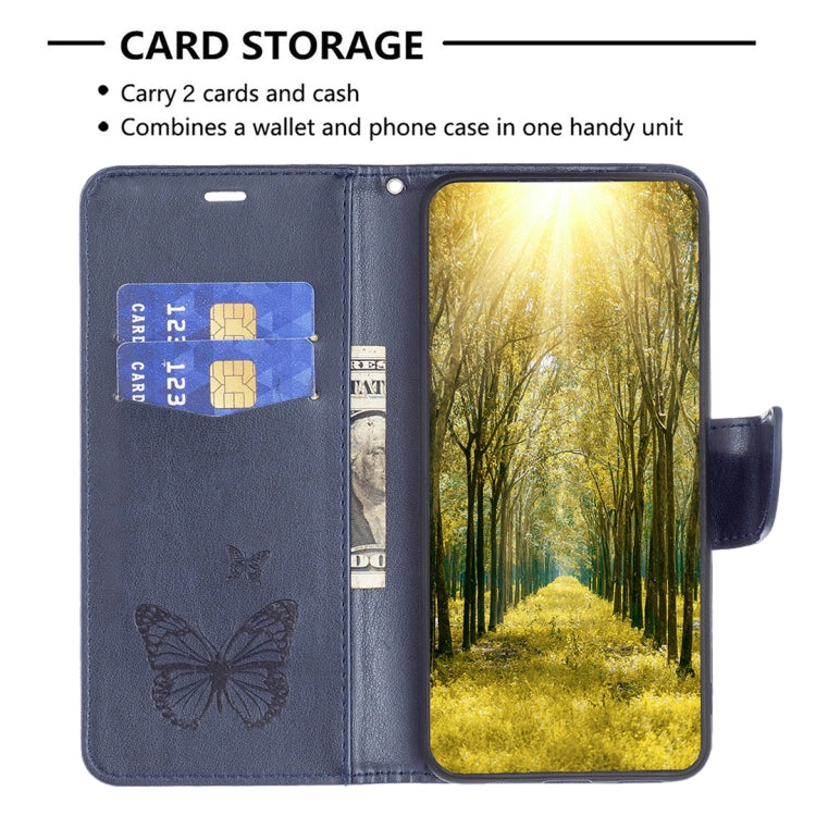 For Samsung Galaxy S25+ 5G Embossing Two Butterflies Pattern Leather Phone Case(Blue) - Galaxy S25+ 5G Cases by PMC Jewellery | Online Shopping South Africa | PMC Jewellery | Buy Now Pay Later Mobicred