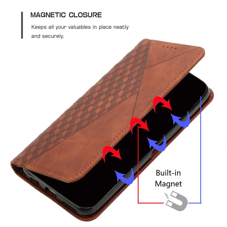 For Samsung Galaxy S25 Ultra 5G Diamond Splicing Skin Feel Magnetic Leather Phone Case(Brown) - Galaxy S25 Ultra 5G Cases by PMC Jewellery | Online Shopping South Africa | PMC Jewellery | Buy Now Pay Later Mobicred