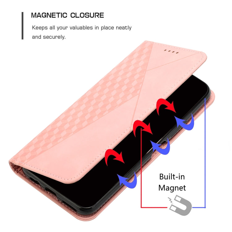For Samsung Galaxy S25 Ultra 5G Diamond Splicing Skin Feel Magnetic Leather Phone Case(Rose Gold) - Galaxy S25 Ultra 5G Cases by PMC TechLife | Online Shopping South Africa | PMC TechLife | Buy Now Pay Later Mobicred