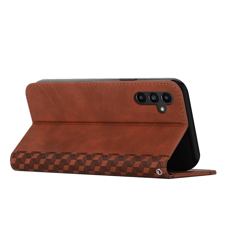 For Samsung Galaxy S25+ / S24+ 5G Diamond Splicing Skin Feel Magnetic Leather Phone Case(Brown) - Galaxy S25 5G Cases by PMC Jewellery | Online Shopping South Africa | PMC Jewellery | Buy Now Pay Later Mobicred
