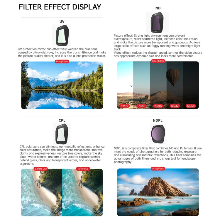 For DJI Air 3S JSR CB Series Drone Lens Filter, Filter:STAR - free shipping - PMC TechLife - Order now!