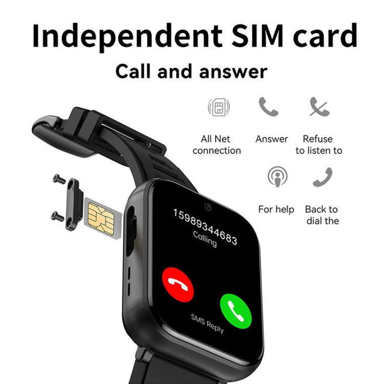 UNIWA DM66 4G Calling Smart Watch, 2GB+16GB, 1.99 inch IPS Screen Android 9.0 Support WiFi GPS(Silver) - free shipping - PMC TechLife - Order now!