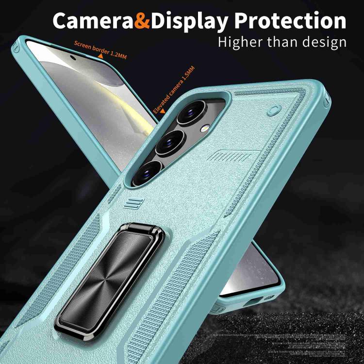 For Samsung Galaxy S25 5G Ring Holder PC Hybrid TPU Phone Case(Blue) - free shipping - PMC Jewellery - Order now!