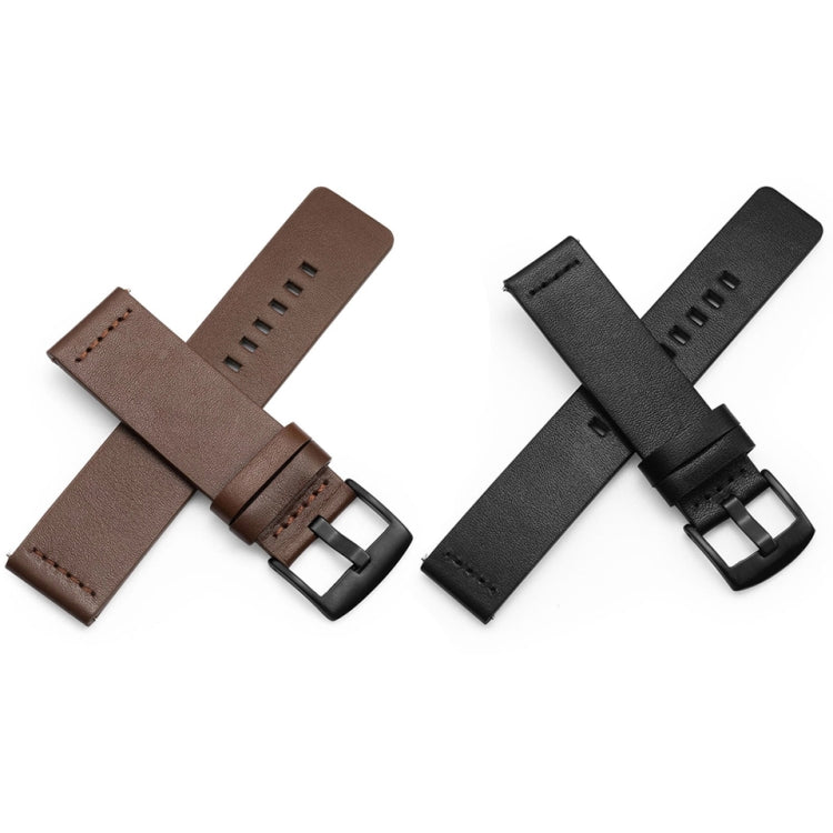 For Suunto 9 / Suunto 7 Steel Buckle 24mm Genuine Leather Watch Band(Brown Silver) - free shipping - PMC TechLife - Order now!