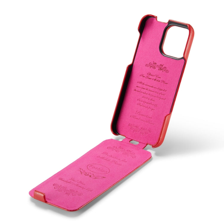 For iPhone 16 Pro Max Fierre Shann 64 Texture Vertical Flip PU Leather Phone Case(Red) - free shipping - PMC Jewellery - Order now!