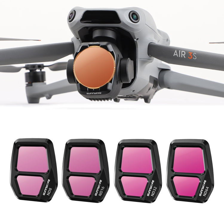 For DJI Air 3S Sunnylife Camera Lens Filter, Filter:4 in 1 ND8-64 - free shipping - PMC TechLife - Order now!