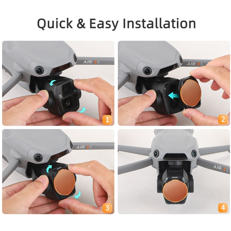 For DJI Air 3S Sunnylife Camera Lens Filter, Filter:ND64PL - free shipping - PMC TechLife - Order now!