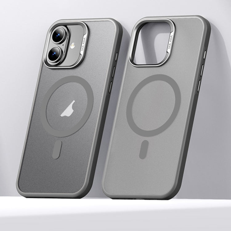 For iPhone 16 Plus SULADA Light Sand MagSafe Magnetic PC Hybrid TPU Phone Case(Grey) - free shipping - PMC Jewellery - Order now!